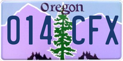 OR license plate 014CFX