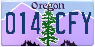 OR license plate 014CFY