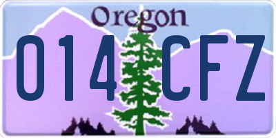 OR license plate 014CFZ