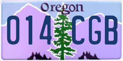 OR license plate 014CGB