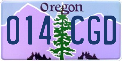 OR license plate 014CGD