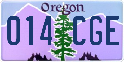 OR license plate 014CGE