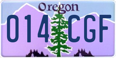 OR license plate 014CGF