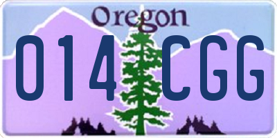 OR license plate 014CGG