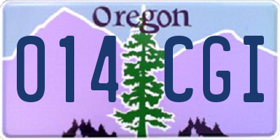 OR license plate 014CGI