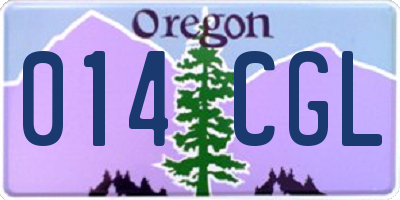 OR license plate 014CGL