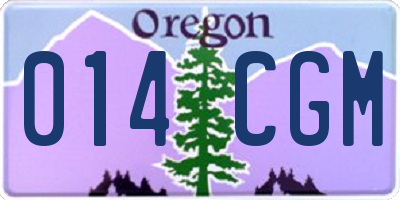 OR license plate 014CGM