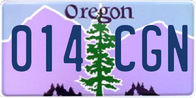 OR license plate 014CGN