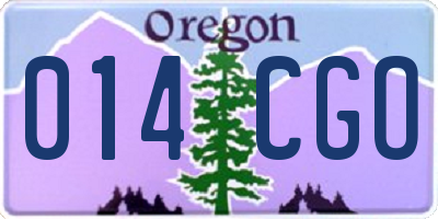 OR license plate 014CGO