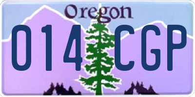 OR license plate 014CGP
