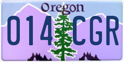 OR license plate 014CGR