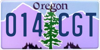 OR license plate 014CGT
