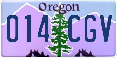 OR license plate 014CGV
