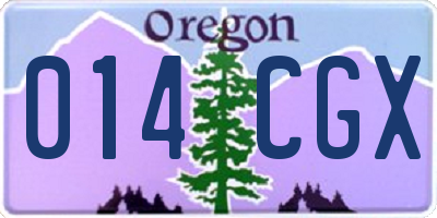 OR license plate 014CGX