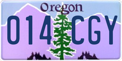 OR license plate 014CGY