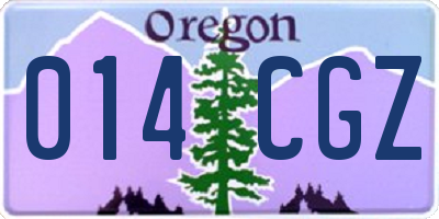 OR license plate 014CGZ