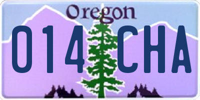 OR license plate 014CHA