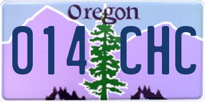 OR license plate 014CHC