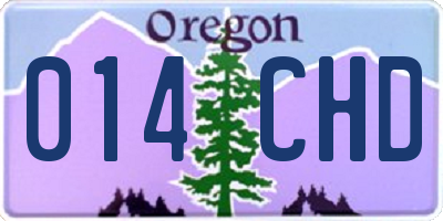 OR license plate 014CHD