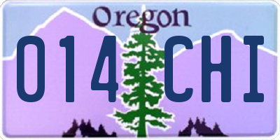 OR license plate 014CHI