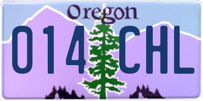 OR license plate 014CHL