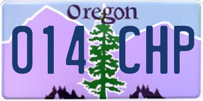 OR license plate 014CHP
