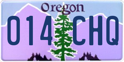 OR license plate 014CHQ