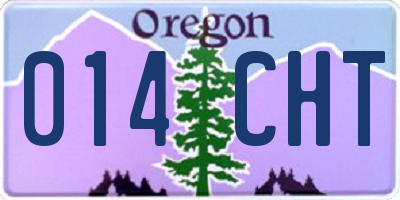 OR license plate 014CHT