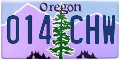 OR license plate 014CHW
