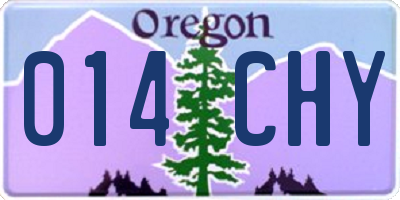 OR license plate 014CHY