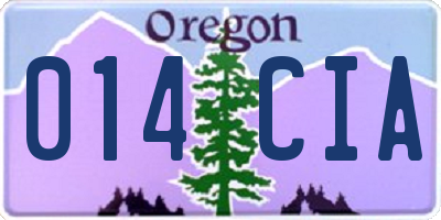 OR license plate 014CIA