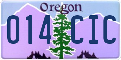 OR license plate 014CIC