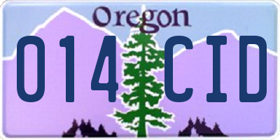 OR license plate 014CID