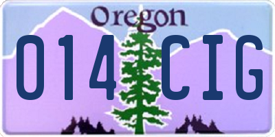 OR license plate 014CIG