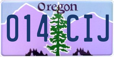 OR license plate 014CIJ