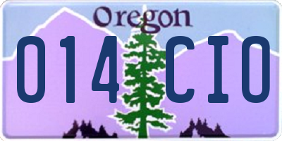 OR license plate 014CIO