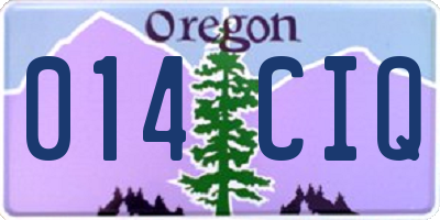 OR license plate 014CIQ