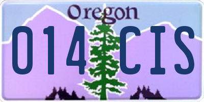 OR license plate 014CIS