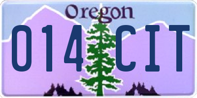 OR license plate 014CIT