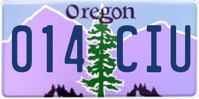 OR license plate 014CIU