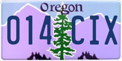 OR license plate 014CIX