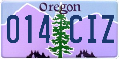 OR license plate 014CIZ