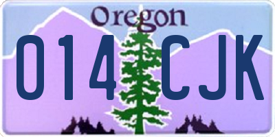 OR license plate 014CJK