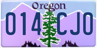 OR license plate 014CJO