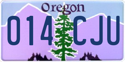 OR license plate 014CJU