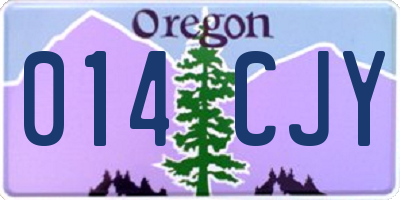 OR license plate 014CJY