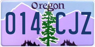 OR license plate 014CJZ