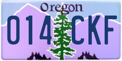 OR license plate 014CKF