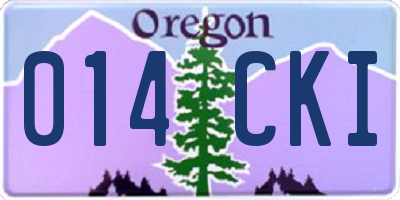 OR license plate 014CKI
