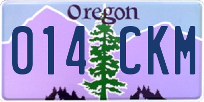 OR license plate 014CKM